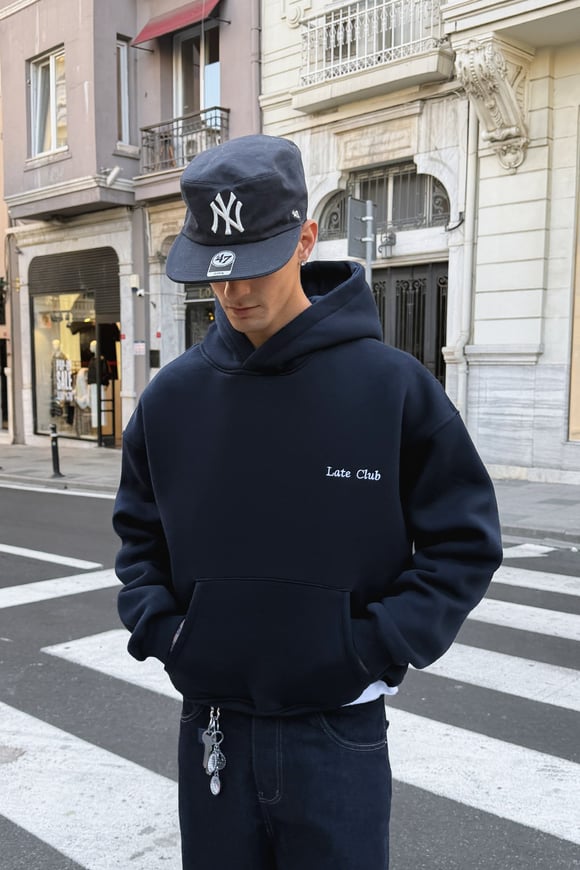 To Be Late Navy Blue Hoodie