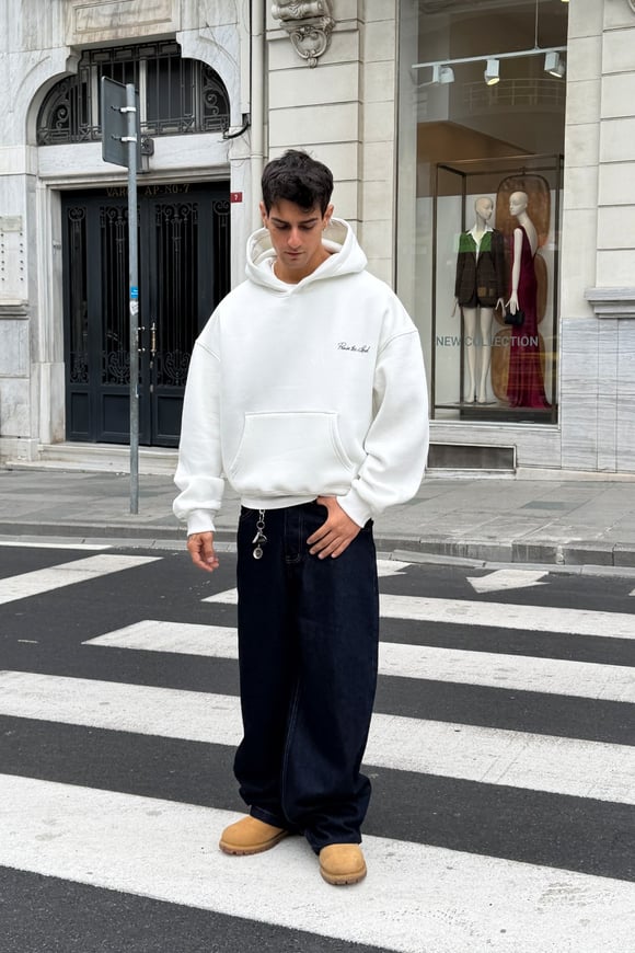To Be Late White Hoodie