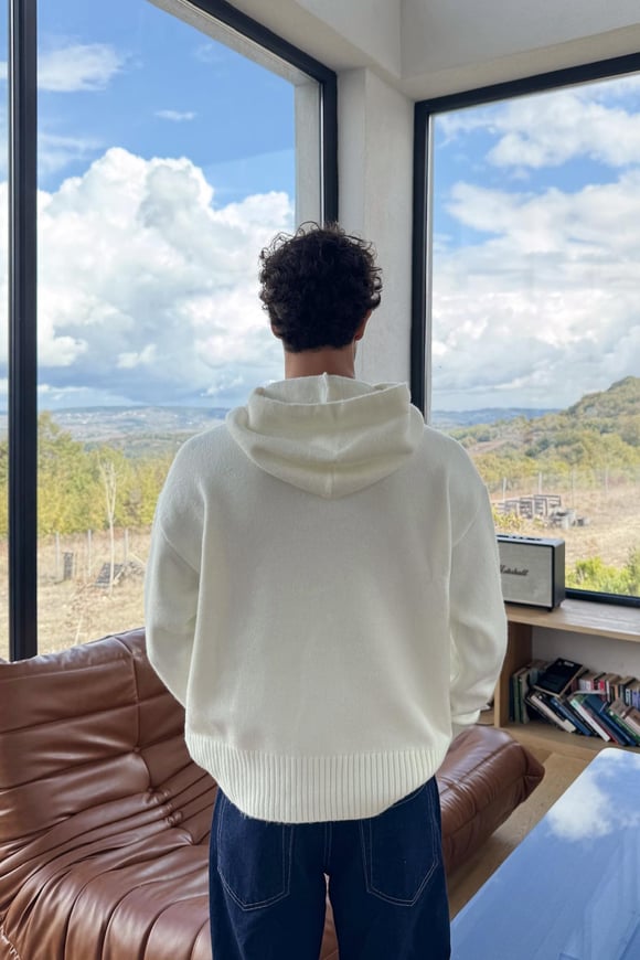Triko Hoodie Ekru