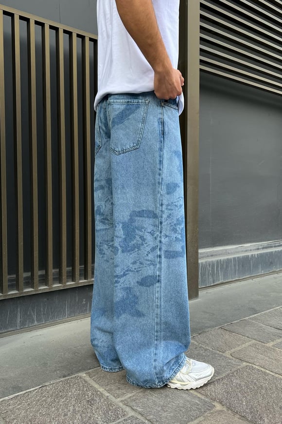 Vintage Mavi Yıkamalı Jean