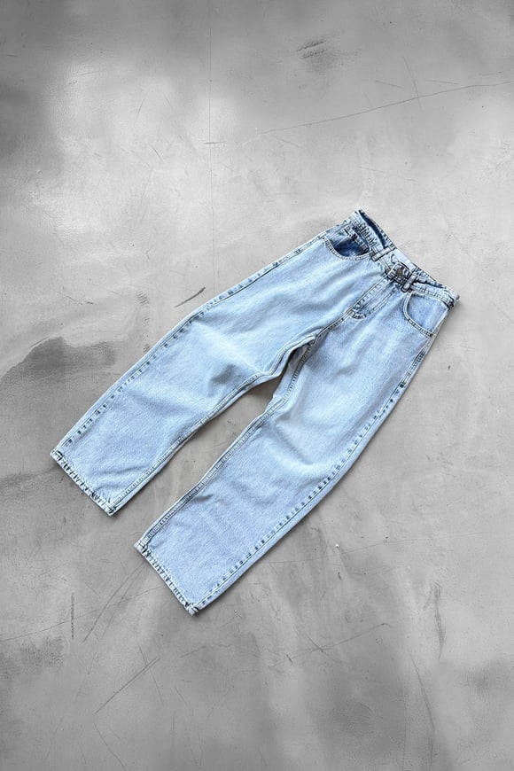 Washed Ice Blue Baggy Jean
