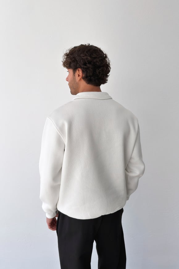 Yarım Fermuarlı Marithe Baskılı Sweatshirt