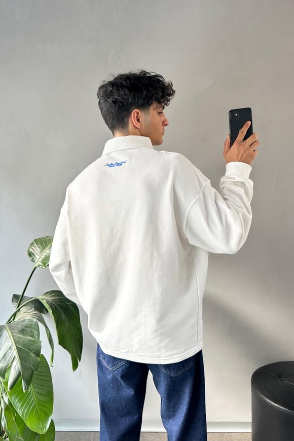 Young Atelier Polo Yaka Ekru Sweatshirt