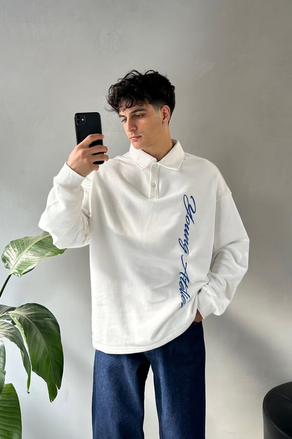 Young Atelier Polo Yaka Ekru Sweatshirt