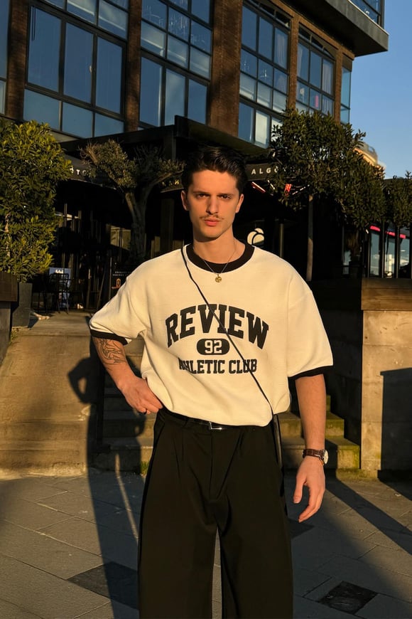 Athletic Club 92 Baskılı Oversize Tişört