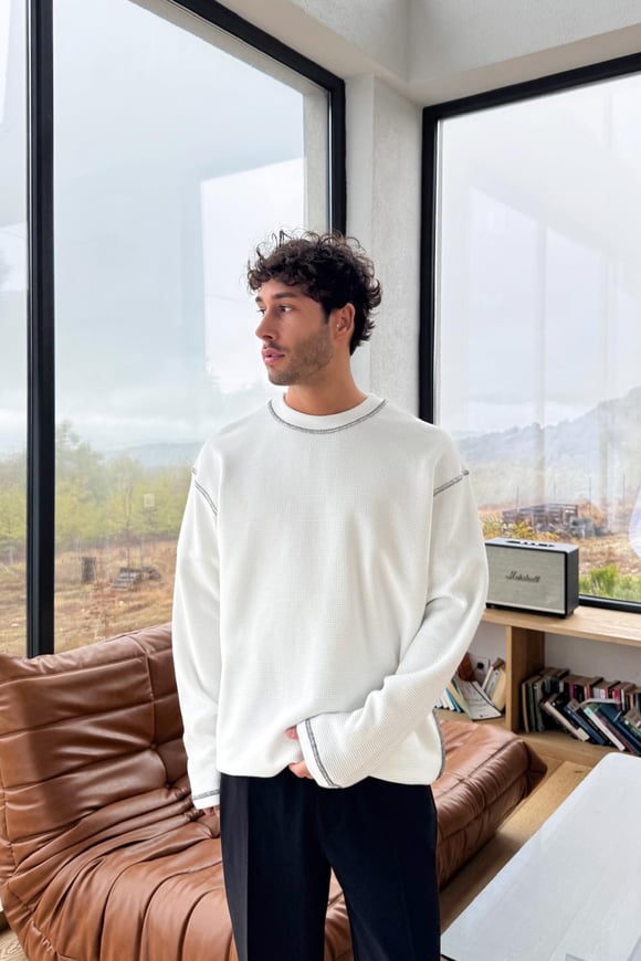 Dikişli Oversize Sweatshirt