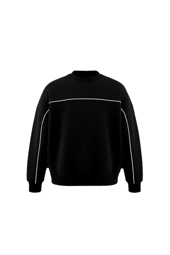 Flaw Atelier Old Skool Kalıp Siyah İçi Pamuklu Sweatshirt