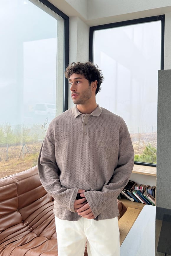 Polo Yaka Örme Sweat
