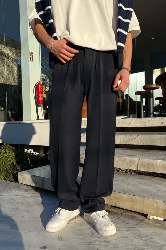 Smart Casual Lacivert Kumaş Pantolon