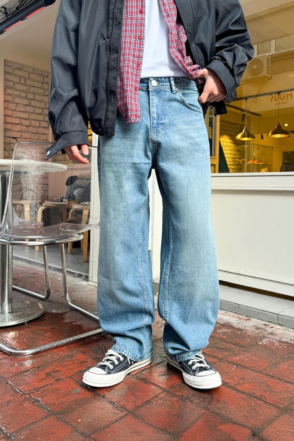 Soldurma Detaylı Baggy Jean
