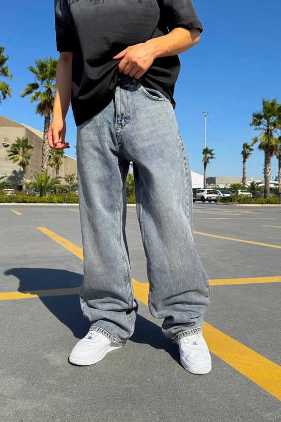Soldurma Detaylı Baggy Jean