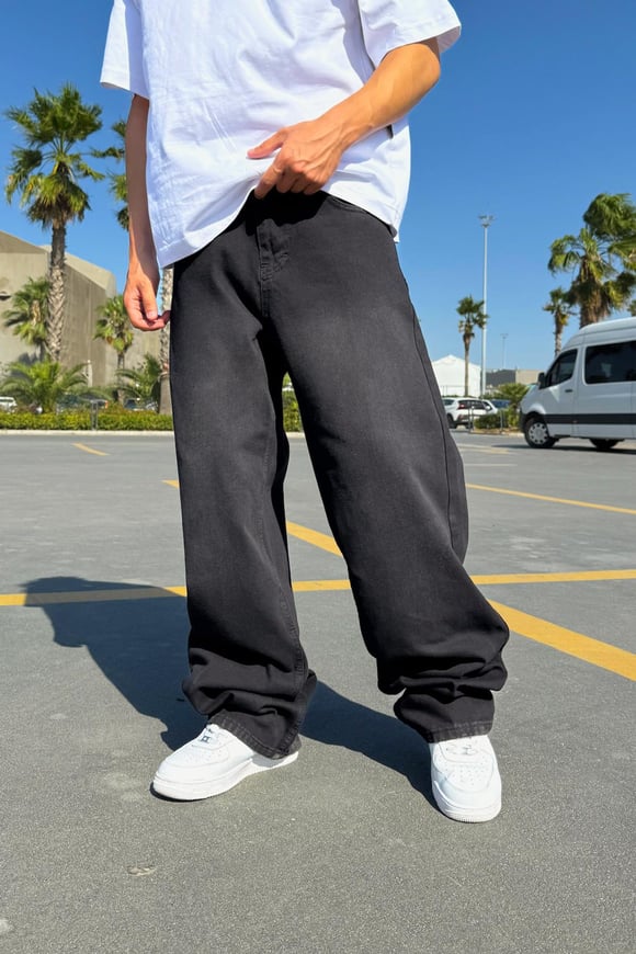 Soluk Efektli Süper Baggy Jean