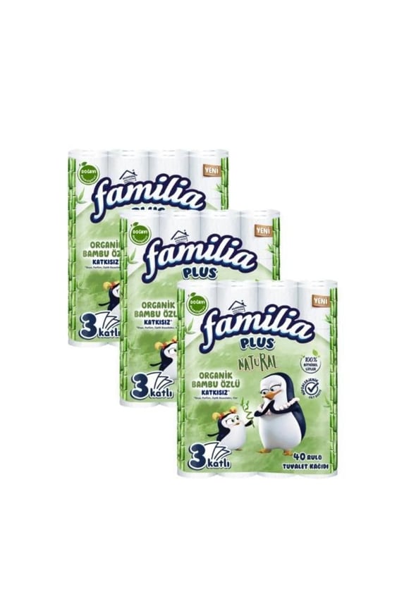 Familia Plus Natural Tuvalet Kağıdı 120 Rulo (40 Rulo x 3 Paket)