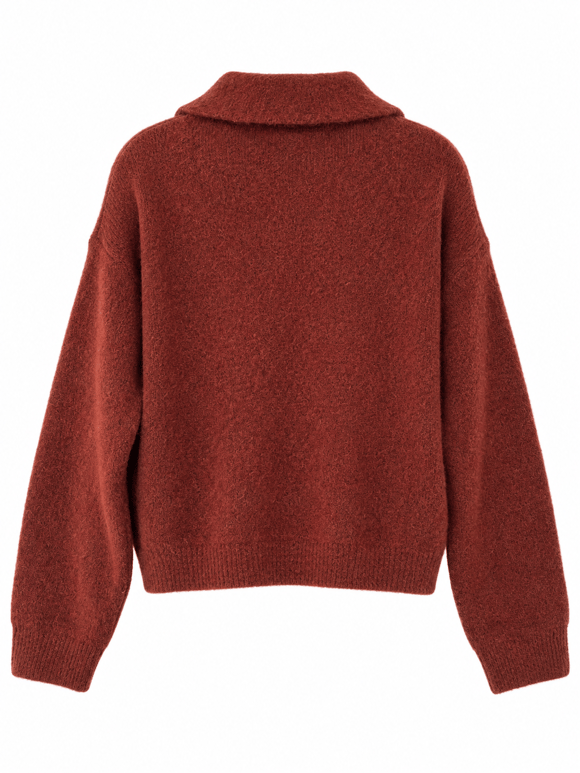 Retrobird Darcy Polo Yaka Cepli Kiremit Triko Hırka
