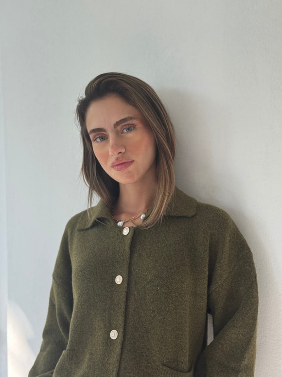 Retrobird Darcy Polo Yaka Cepli Haki Triko Hırka