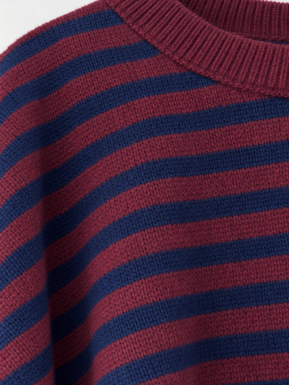 Retrobird Livia Oversize Striped Navy Blue - Plum Knit Sweater