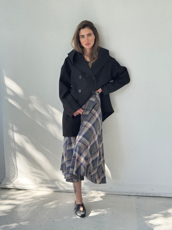 Retrobird Urban Retro Kapüşonlu Oversize Siyah İnce Ceket
