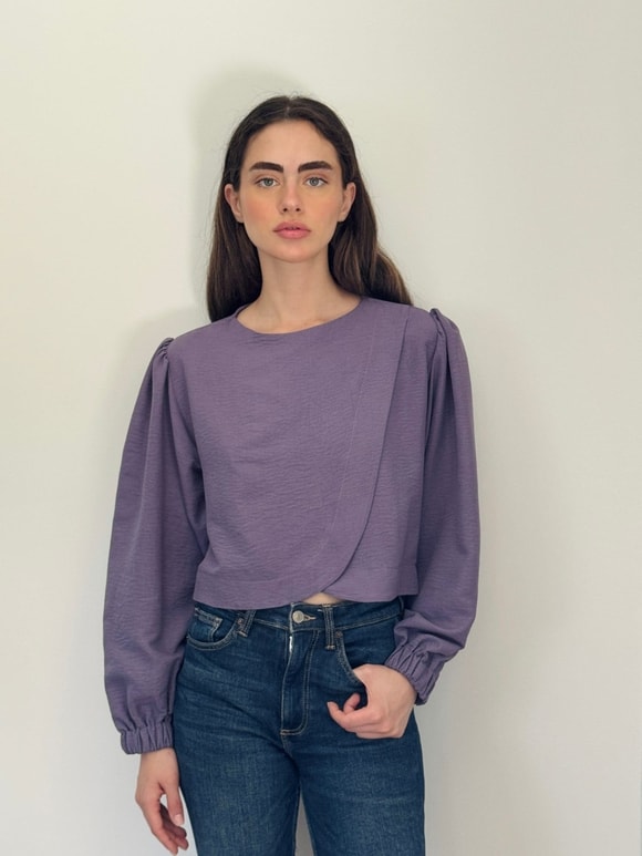 Retrobird Alisa Kapaklı Retro Mor Gömlek