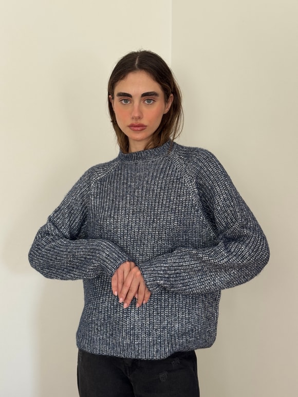 Retrobird Basic Koyu Mavi Triko Kazak