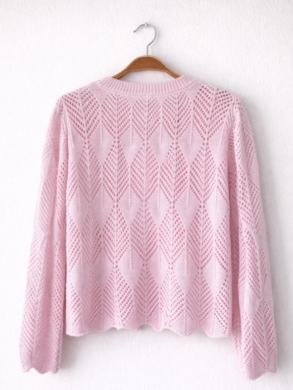 Retrobird Perforated Spring Pink Cardigan