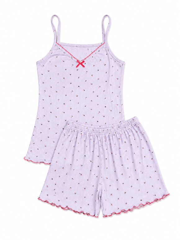 Retrobird Kadın Bürümcük Kumaş Şortlu Pijama Takımı – Yazlık Ev Giyim