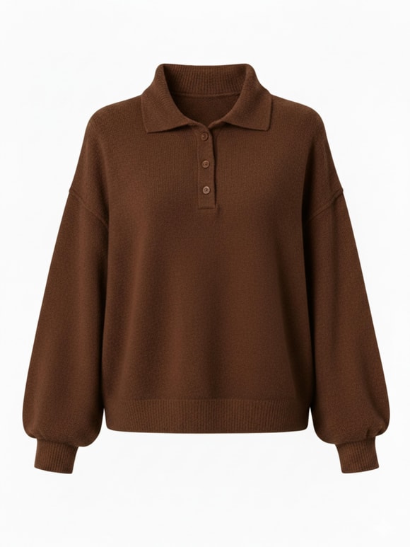 Retrobird Kahverengi Polo Yaka Basic Kazak