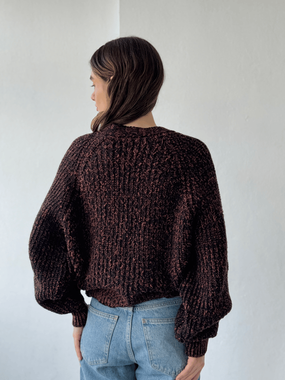 Retrobird Koyu Kahve Kısa Hırka