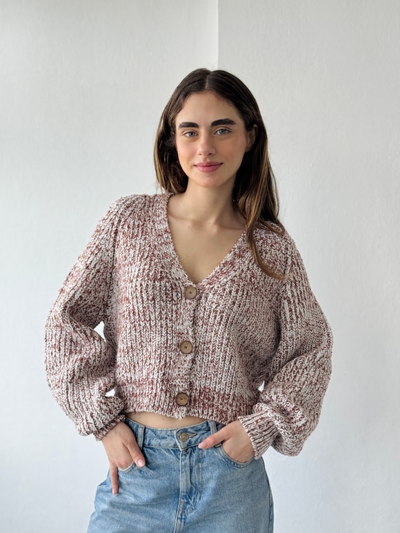Retrobird Krem Kısa Hırka