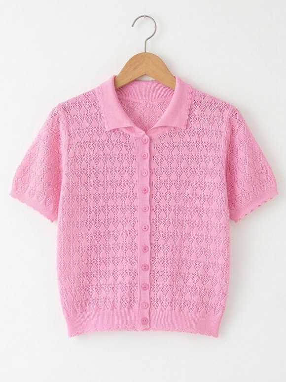 Retrobird Lora Dantel Pembe Yazlık Triko