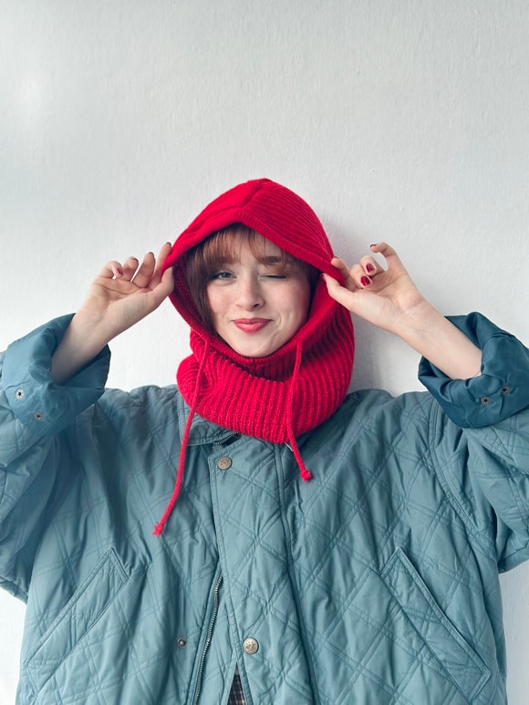 Retrobird Örgü Kırmızı Unisex Kar Maskesi 