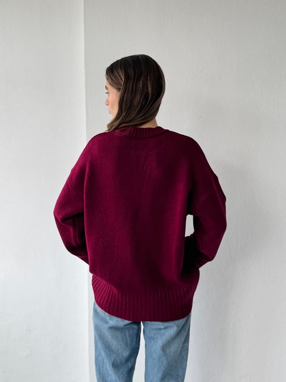 Retrobird Pinterest Oversize Bordo Basic Kazak
