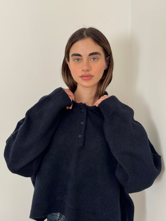 Retrobird Lacivert Polo Yaka Basic Kazak