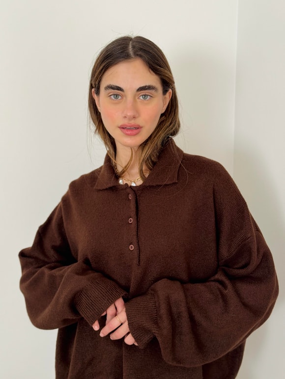 Retrobird Kahverengi Polo Yaka Basic Kazak