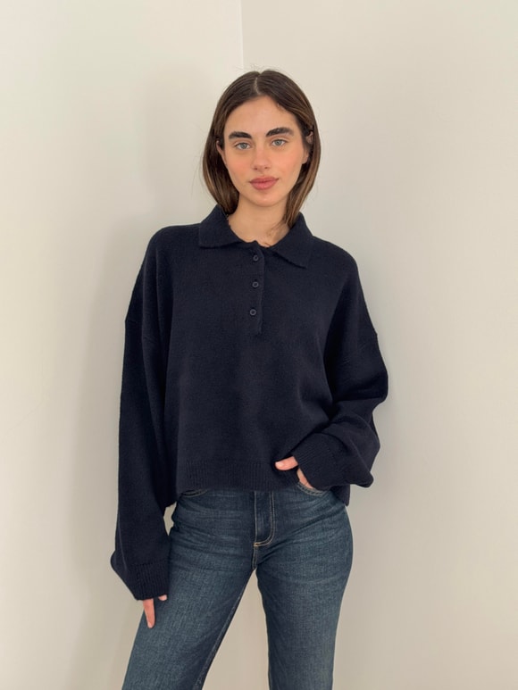 Retrobird Lacivert Polo Yaka Basic Kazak