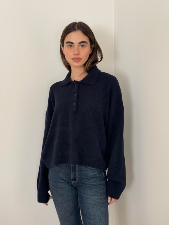 Retrobird Lacivert Polo Yaka Basic Kazak