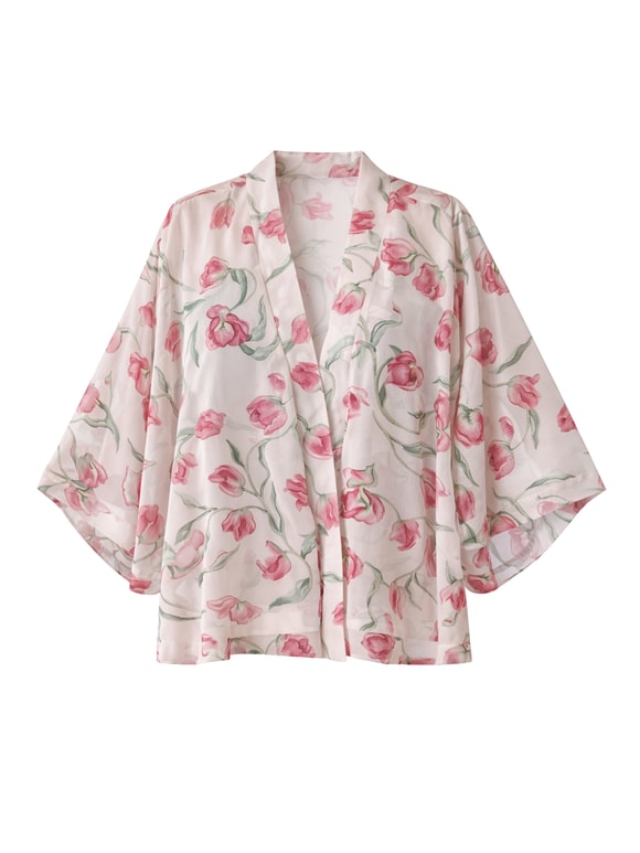 Retrobird Tasarım Boho Desen Pudra Mini Kimono