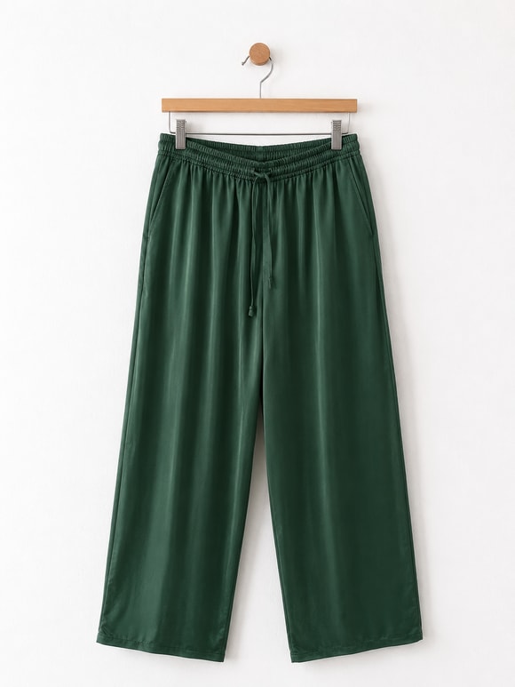 Retrobird Tasarım Bol Kesim Koyu Yeşil Relax Pantolon