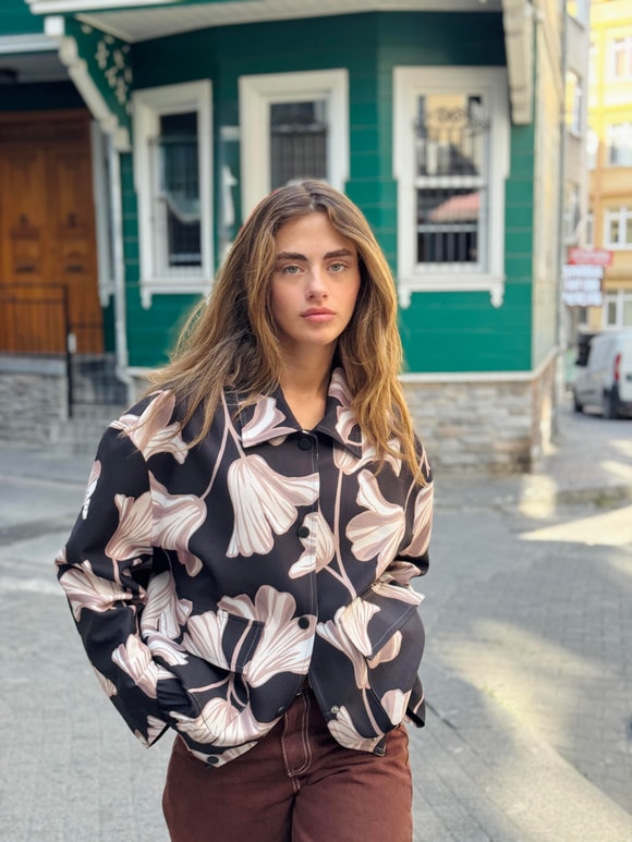 Retrobird Tasarım Siyah Brooklyn Bomber Ceket