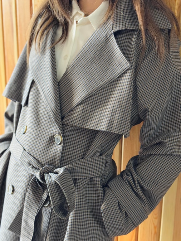 Retrobird Tasarım İngiliz Pelerin Model Duman Renkli Trenchcoat Ceket
