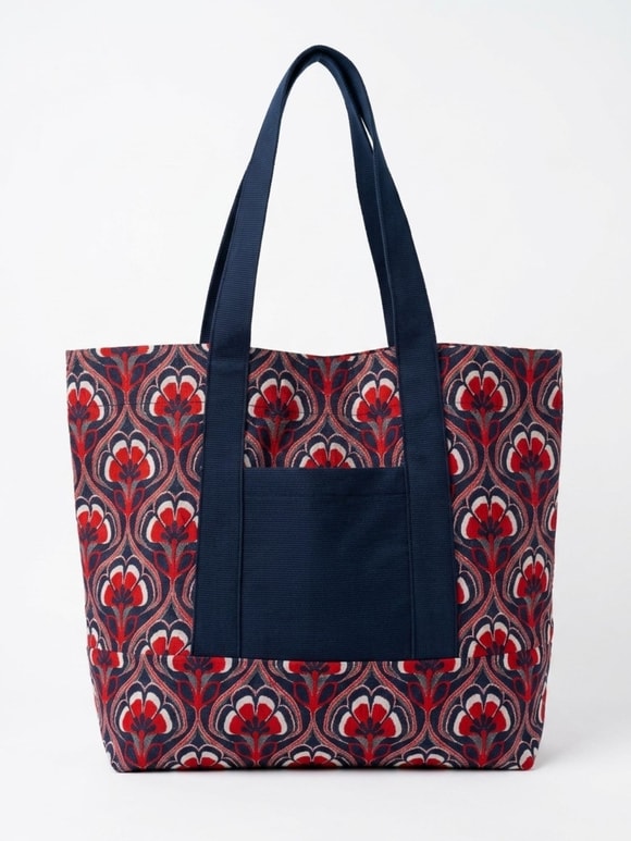 Retrobird Tasarım Kabartma Jakar Dokuma Tote Çok Renkli Çanta Shopping Bag