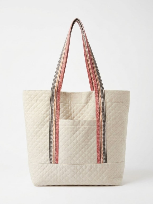 Retrobird Tasarım Kapitone Karışık Renkli Tote Çanta Shopping Bag