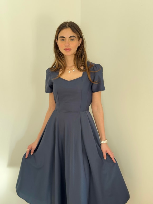 Retrobird Tasarım Matilda Lacivert Uzun Elbise