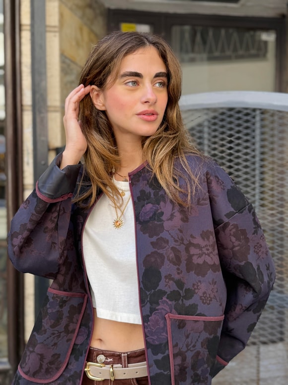 Retrobird Design Plum Seasonal Thin Jacket