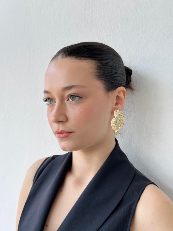 Retrobird Tasarım Retro Model Gold Renkli Küpe