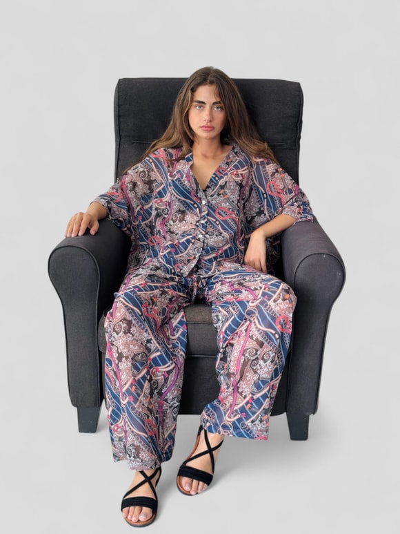 Retrobird Tasarım Mürdüm Şort Astarlı Şifon Pantolon