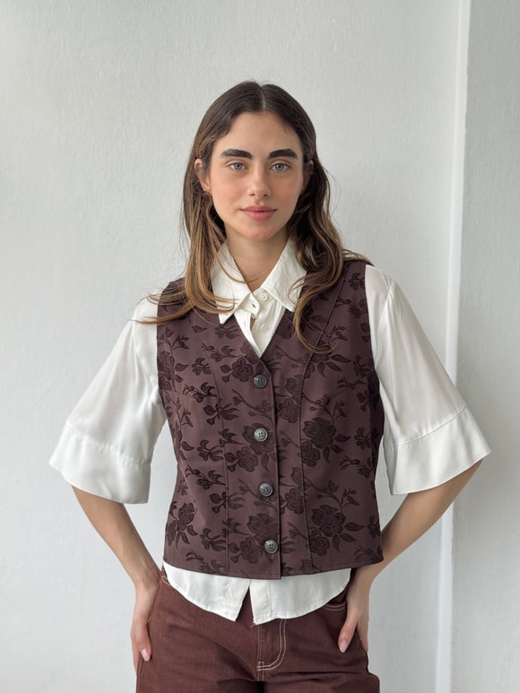 Retrobird Tasarım Toprak Renkli Yelek