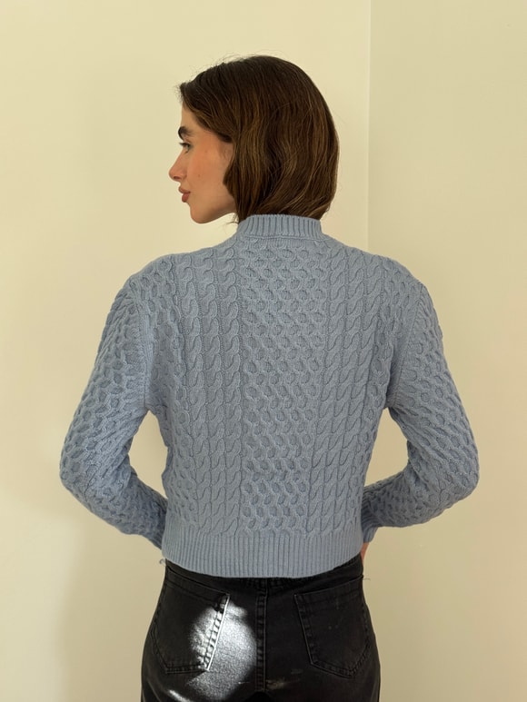 Retrobird Patterned Indigo Knitwear Sweater