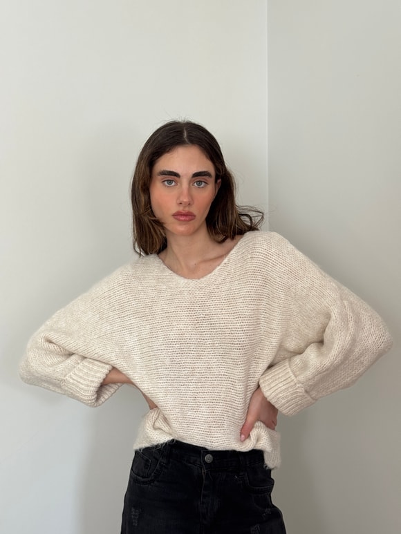 Retrobird Beige Knitted Sweater
