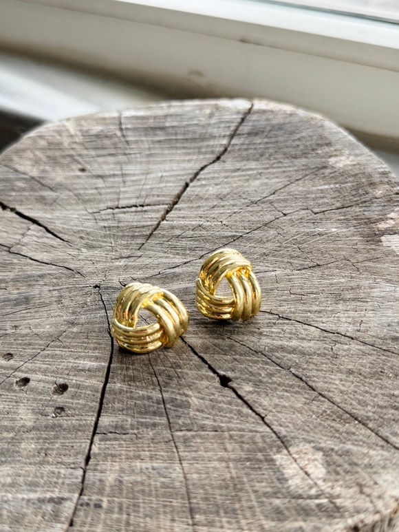 Retrobird Vintage Style Atelier Gold Renkli Düğüm Küpe