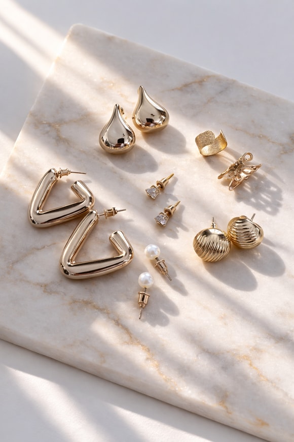Retrobird Vintage Style Golden Muse Yellow 6-Piece Earring Set